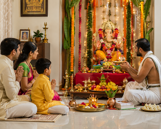 Ganesh Puja — At Home or Temple | Naman Darshan