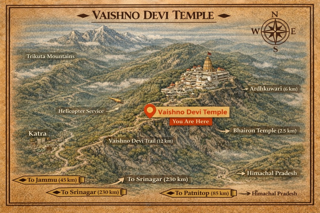 Shri Mata Vaishno Devi Darshan Map