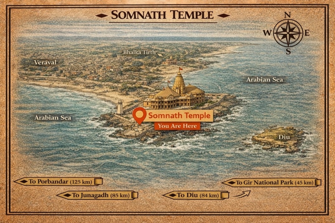 Somnath Temple Darshan Map