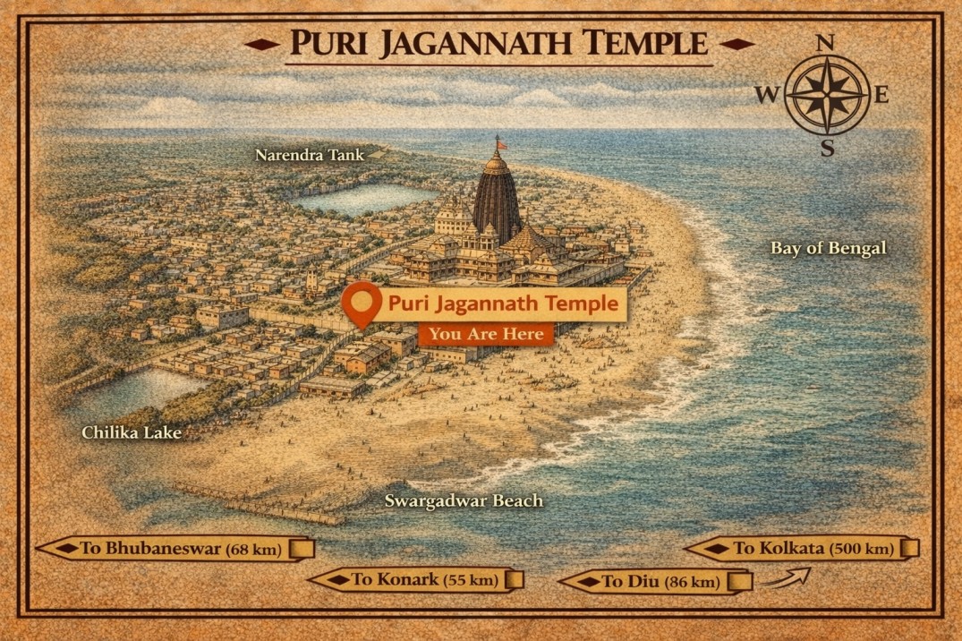 Jagannath Puri Temple Darshan Map