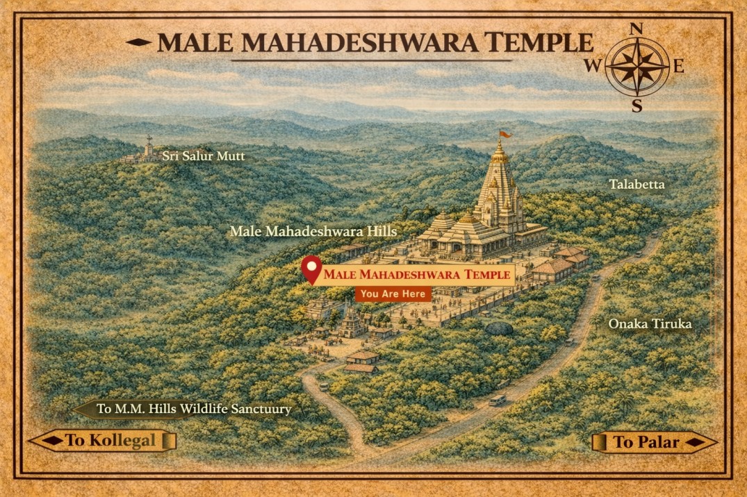 Male Mahadeshwara Hills Darshan Map