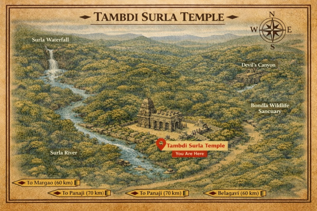 Tambdi Surla Mahadev Temple Darshan Map
