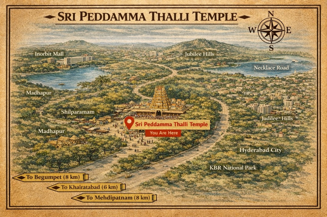 Sri Peddamma Thalli Temple Darshan Map