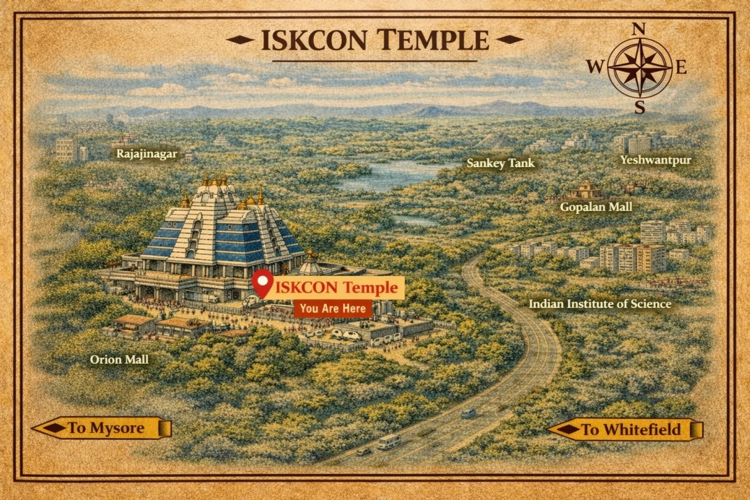 ISKCON Temple Bangalore Darshan Map