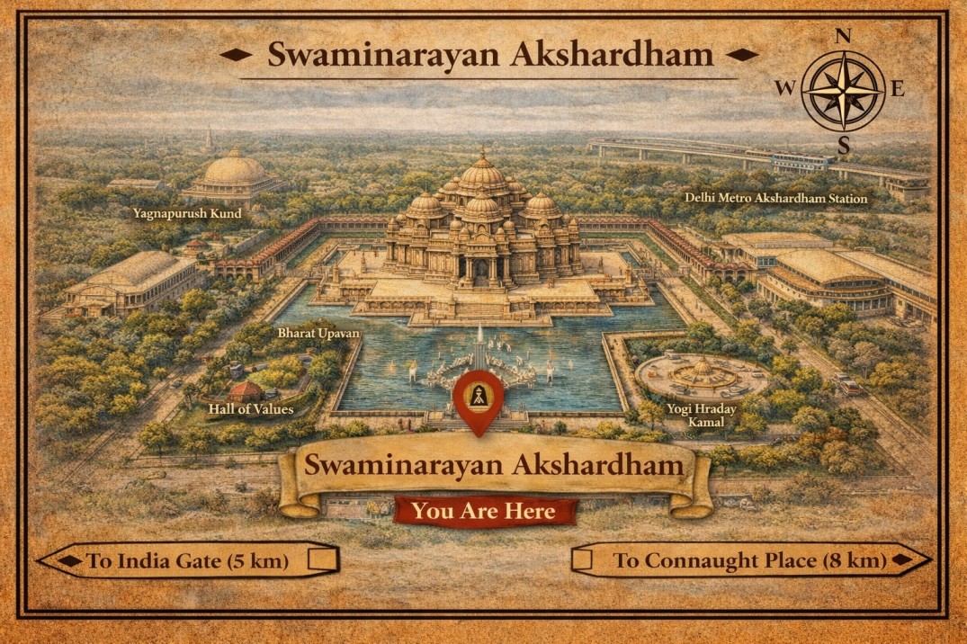 Swaminarayan Akshardham Darshan Map