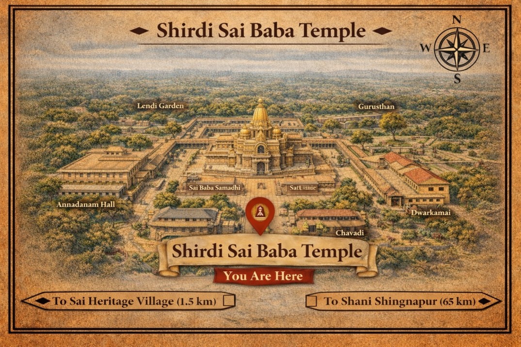 Shirdi Sai Baba Temple Darshan Map