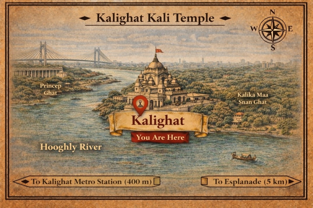 Kalighat Kali Temple Darshan Map