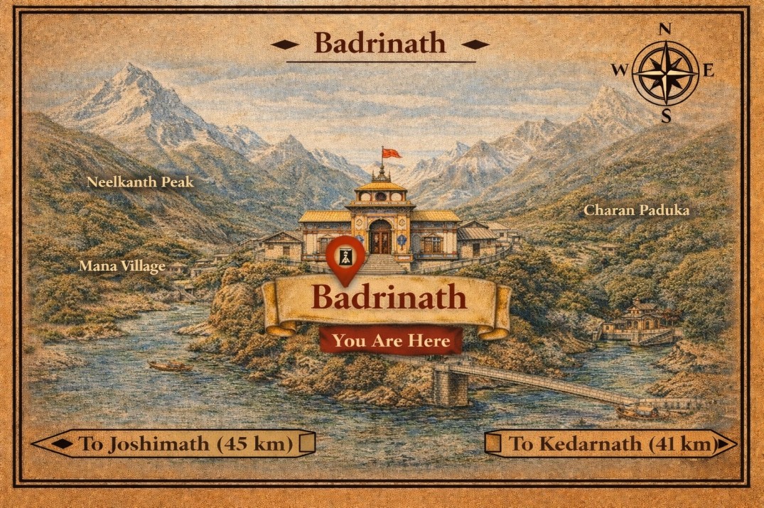 Badrinath Temple Darshan Map
