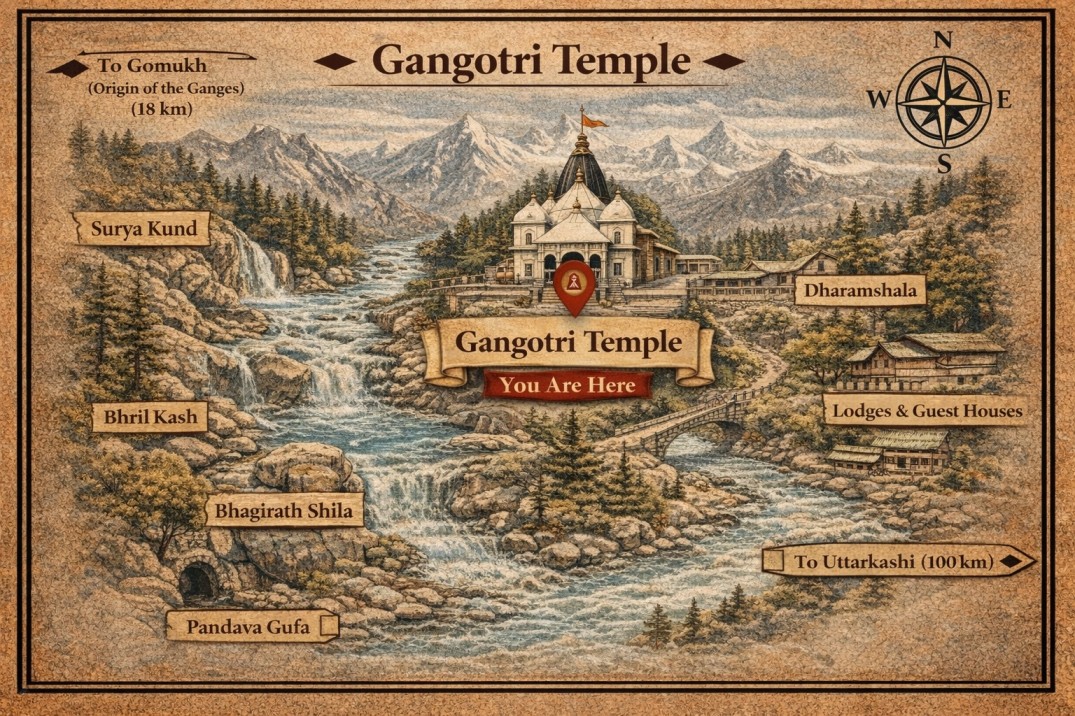 Gangotri Temple Darshan Map