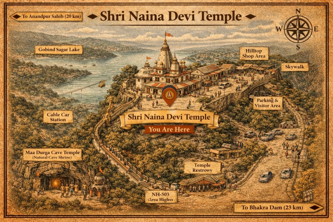 Shri Naina Devi Temple Darshan Map