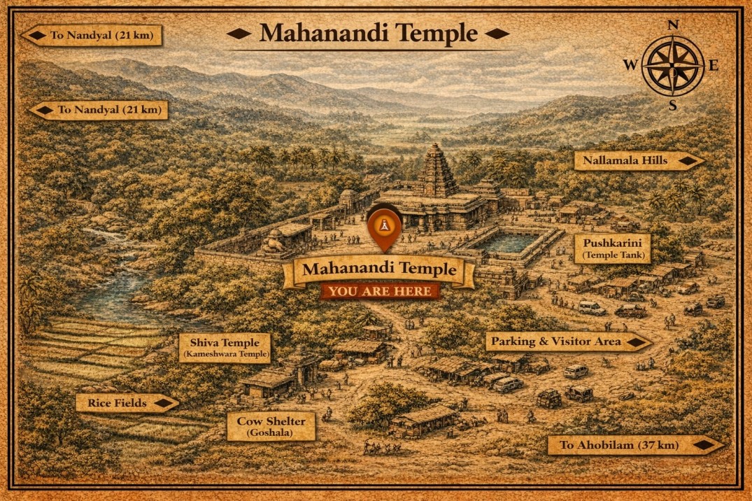Mahanandi Temple Darshan Map