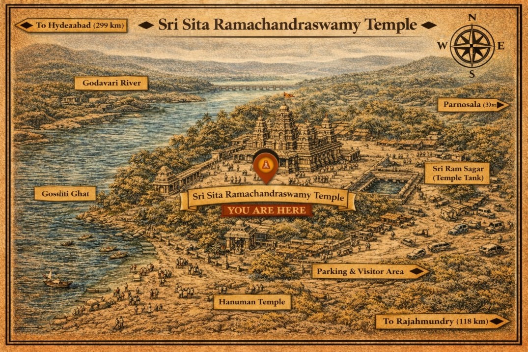 Sri Sita Ramachandraswamy Temple Darshan Map