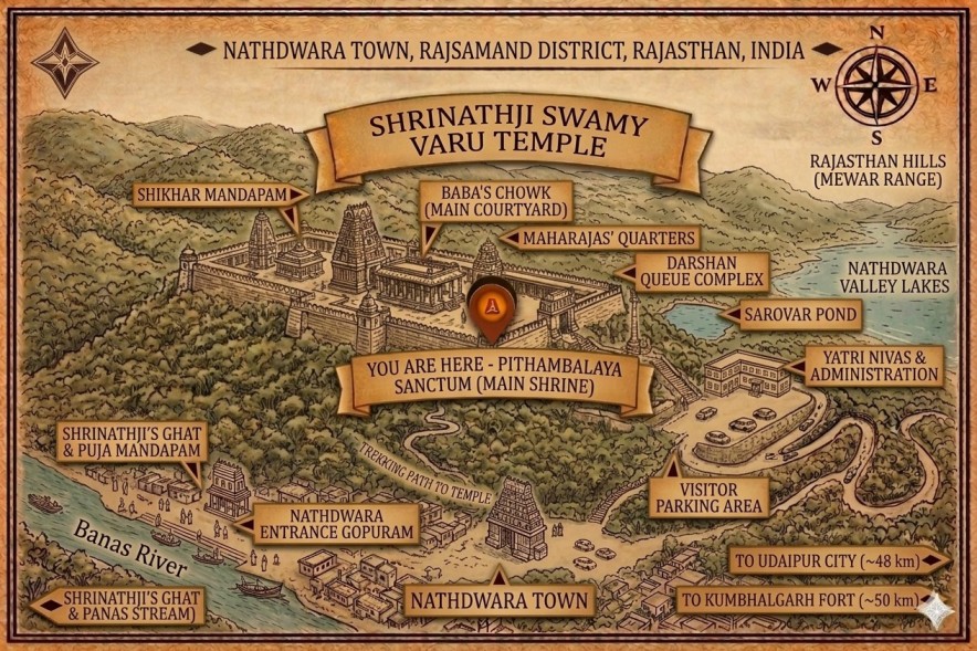 Nathdwara Shrinathji Temple Darshan Map
