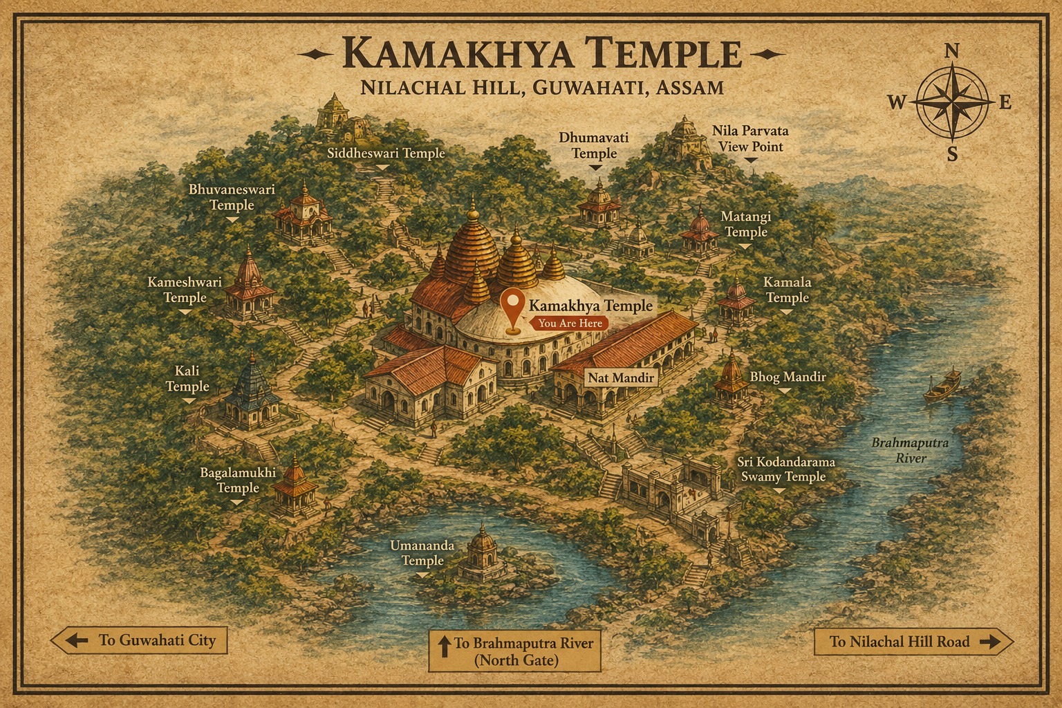 Kamakhya Temple Darshan Map